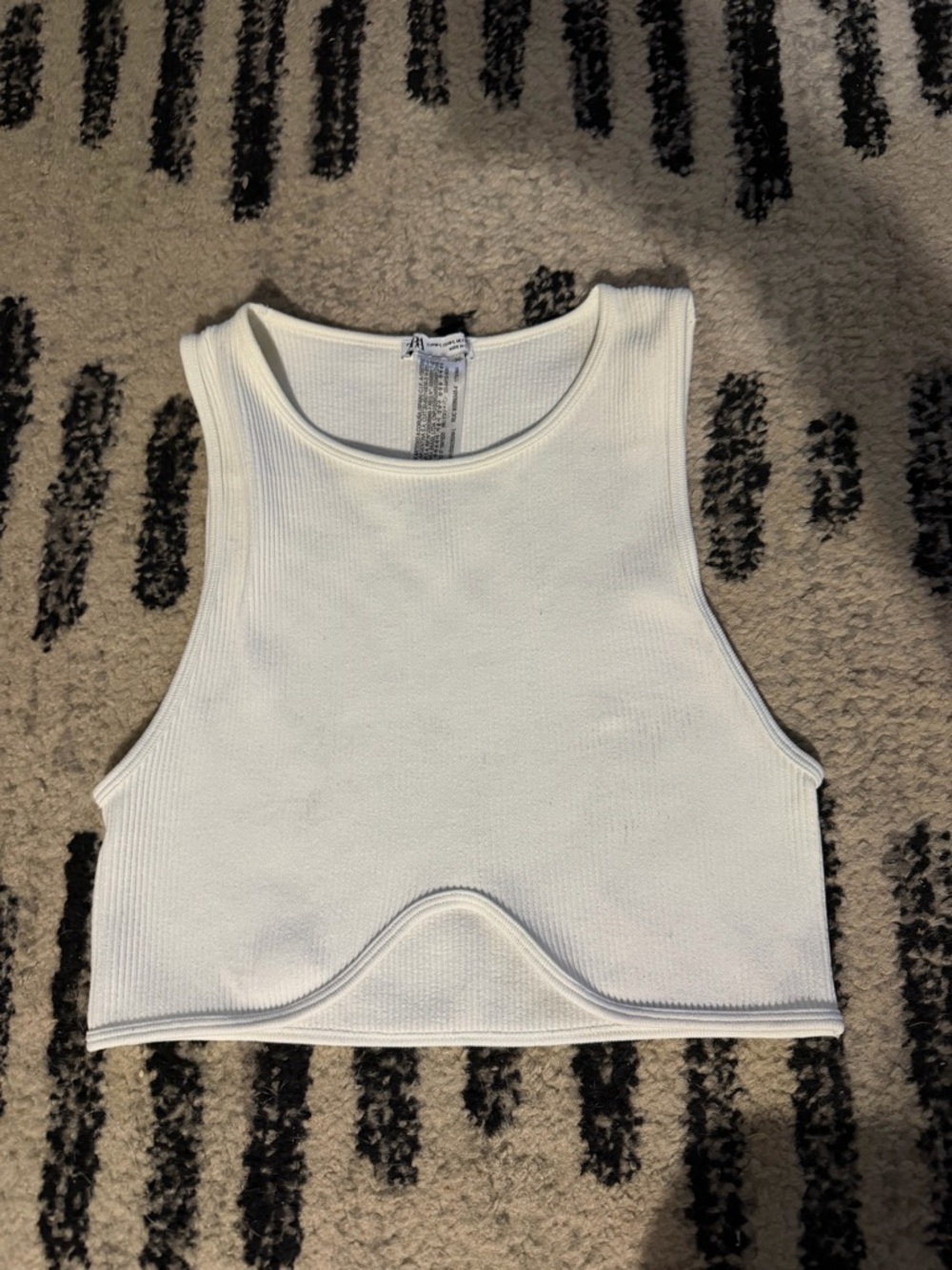Zara White Cropped Tank Top